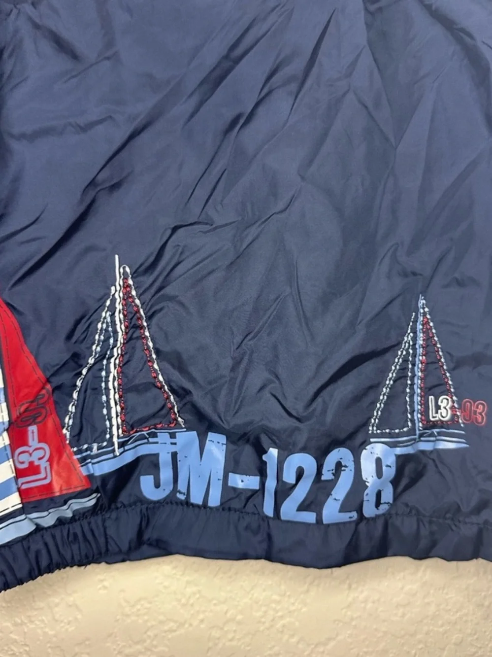 Y2K Koala Kids Navy Nautical/ Sail boat Windbreaker Jacket with Sail Patch 18 M